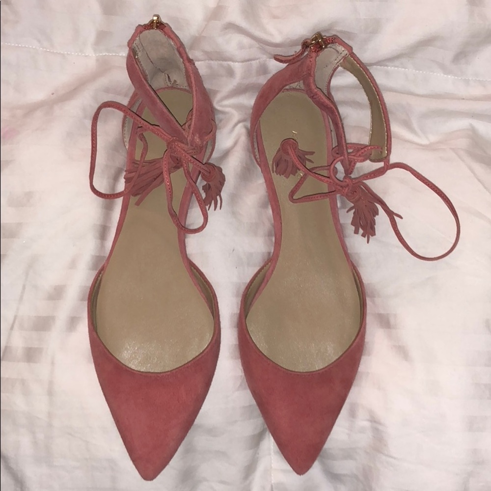 Ann Taylor Suede pink flats